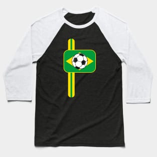 Brazil Flag Football Sketch Baseball T-Shirt